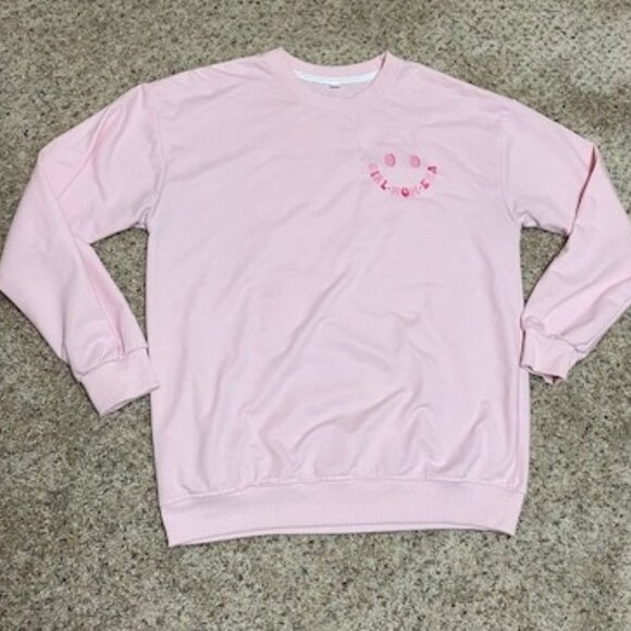 GIRL MOM ERA Light Pink Crew Neck Sweatshirt - L - NWOT - Picture 4 of 5
